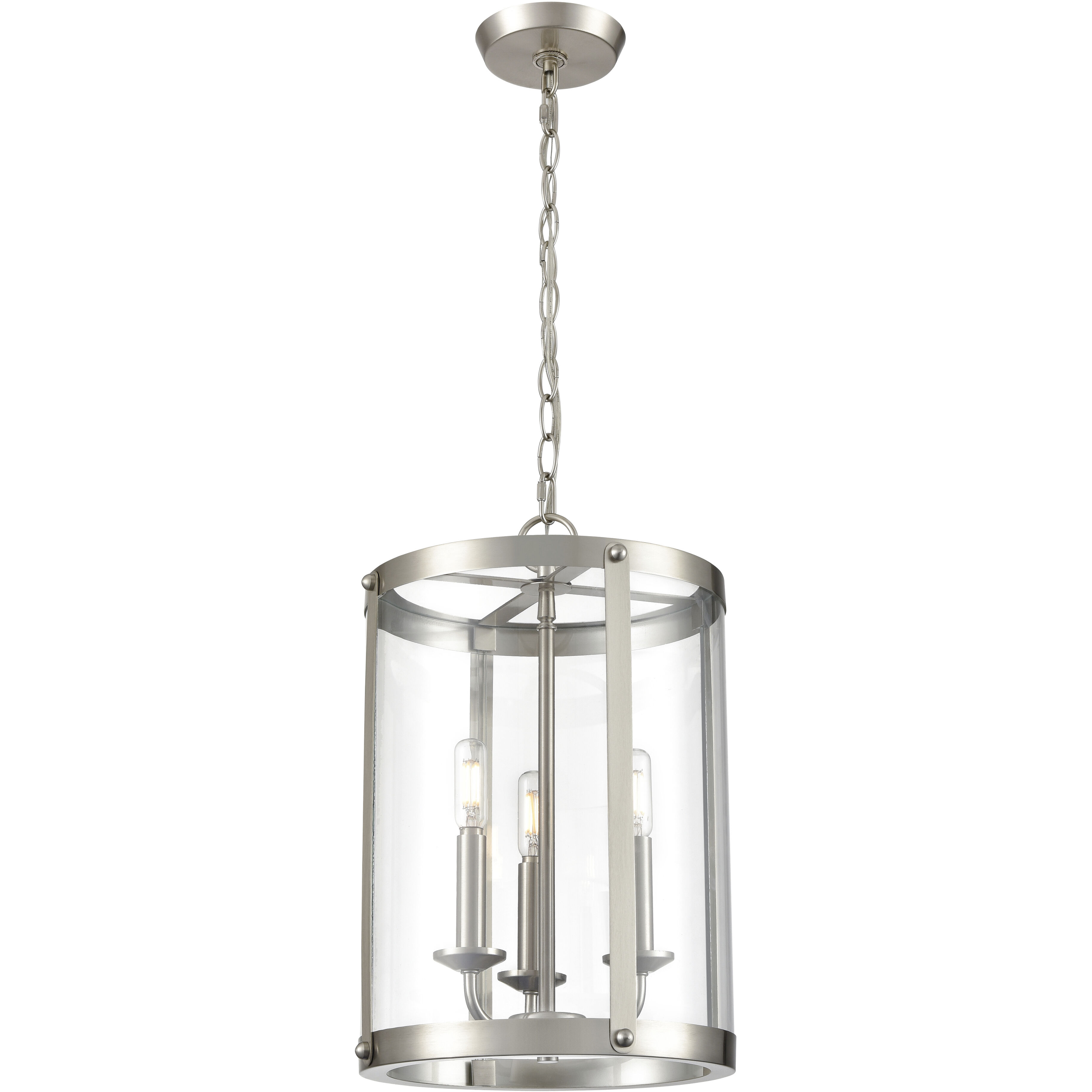 Aydenn 3 Light 11.75 inch Brushed Nickel Indoor Pendant Ceiling Light